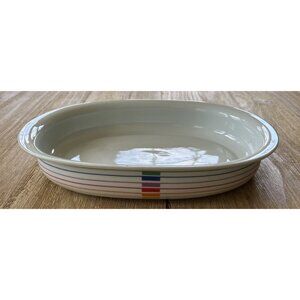 Harmony Block Sextet Rainbow Oval Baking Dish Vista Alegre Gerald Gulotta 12”